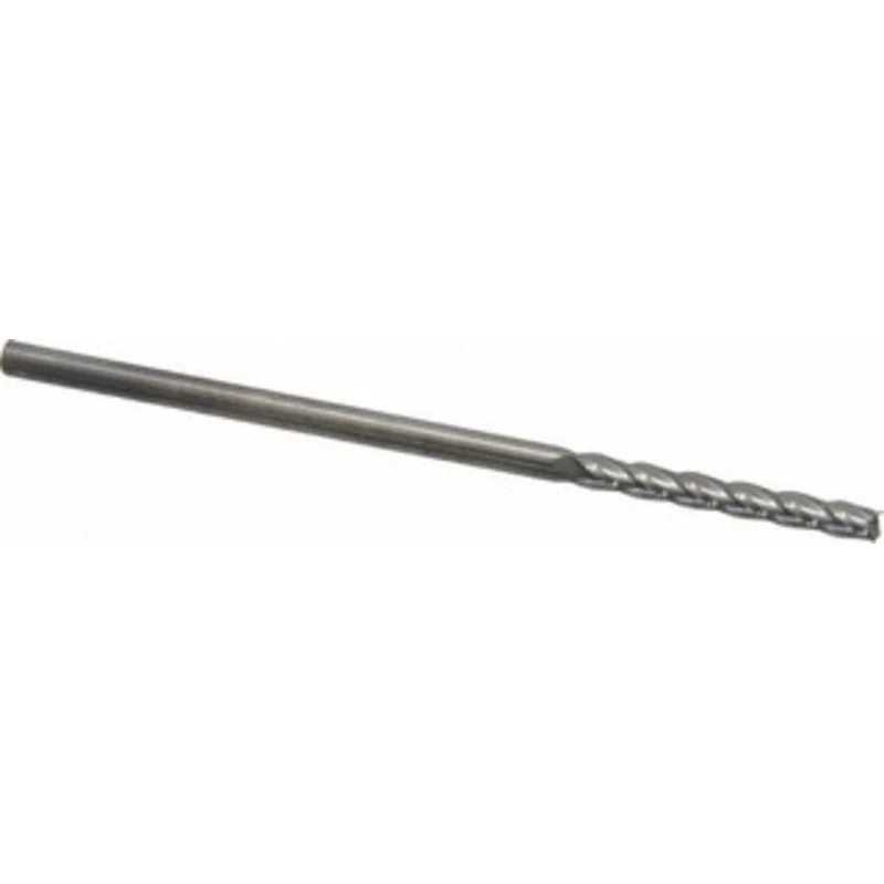KYOCERA SGS 1/8, 1 LOC, 1/8 Shank Diam, 3 OAL, 4 Flute, Solid Carbide Square End Mill Single End, Uncoated, Spiral Fl...